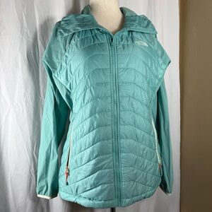 The North Face Women's Progressor Insulated Hybrid Hoodie Size XL Agate Green